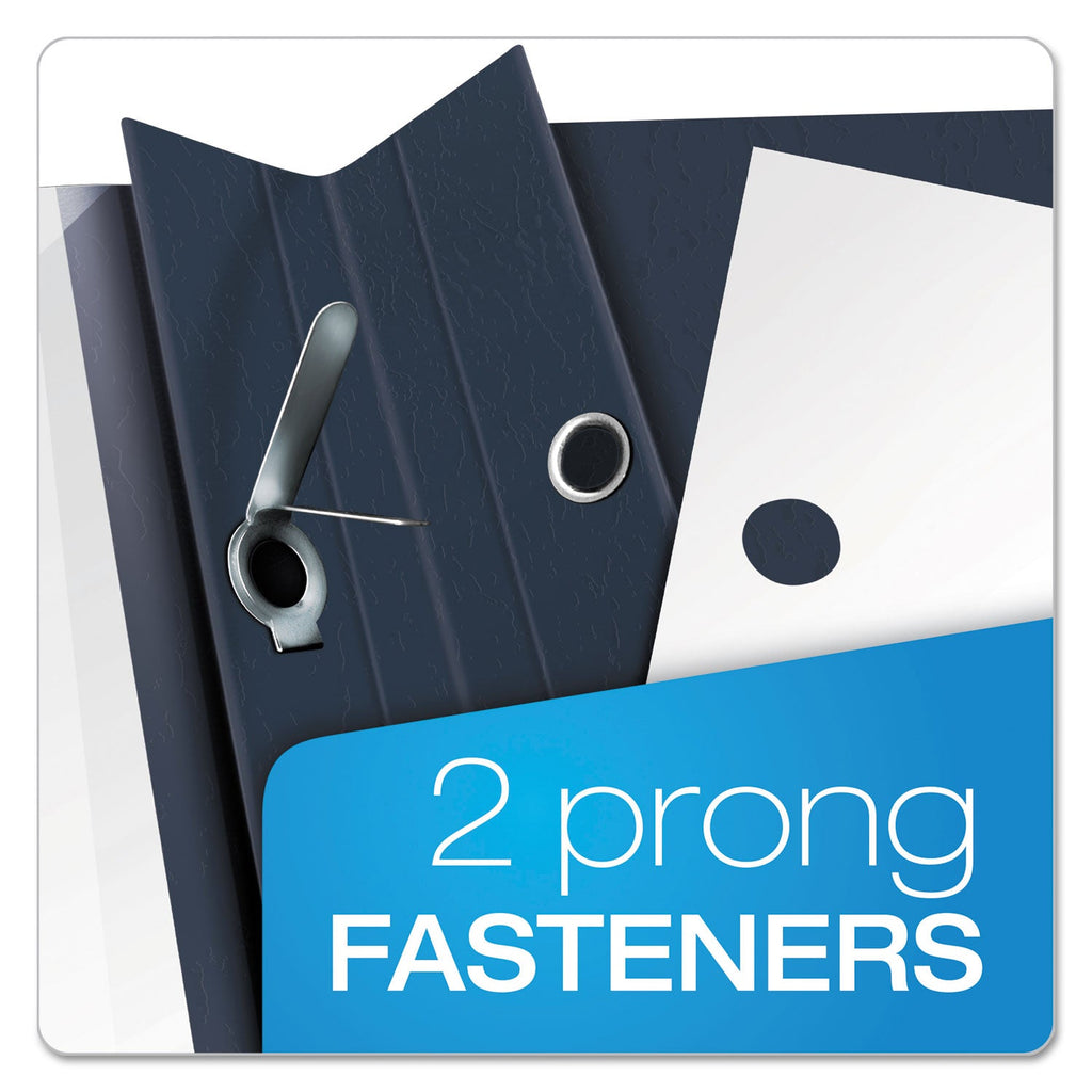 Oxford Clear Front Standard Grade Report Cover, Three-Prong Fastener, 0.5" Capacity, 8.5 x 11,  Clear/Dark Blue, 25/Box