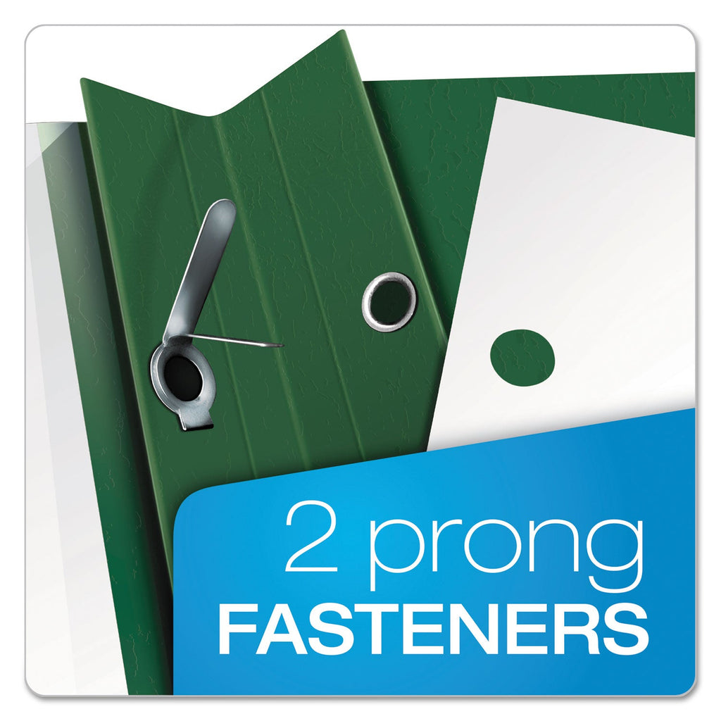 Oxford Clear Front Report Cover, Three-Prong Fastener, 0.5" Capacity, 8.5 x 11, Clear/ Hunter Green, 25/Box