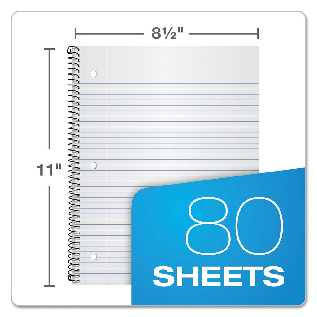 TOPS Second Nature Single Subject Wirebound Notebook, Medium/College Rule, Randomly Assorted Covers, 11 x 8.5, 80 Sheets