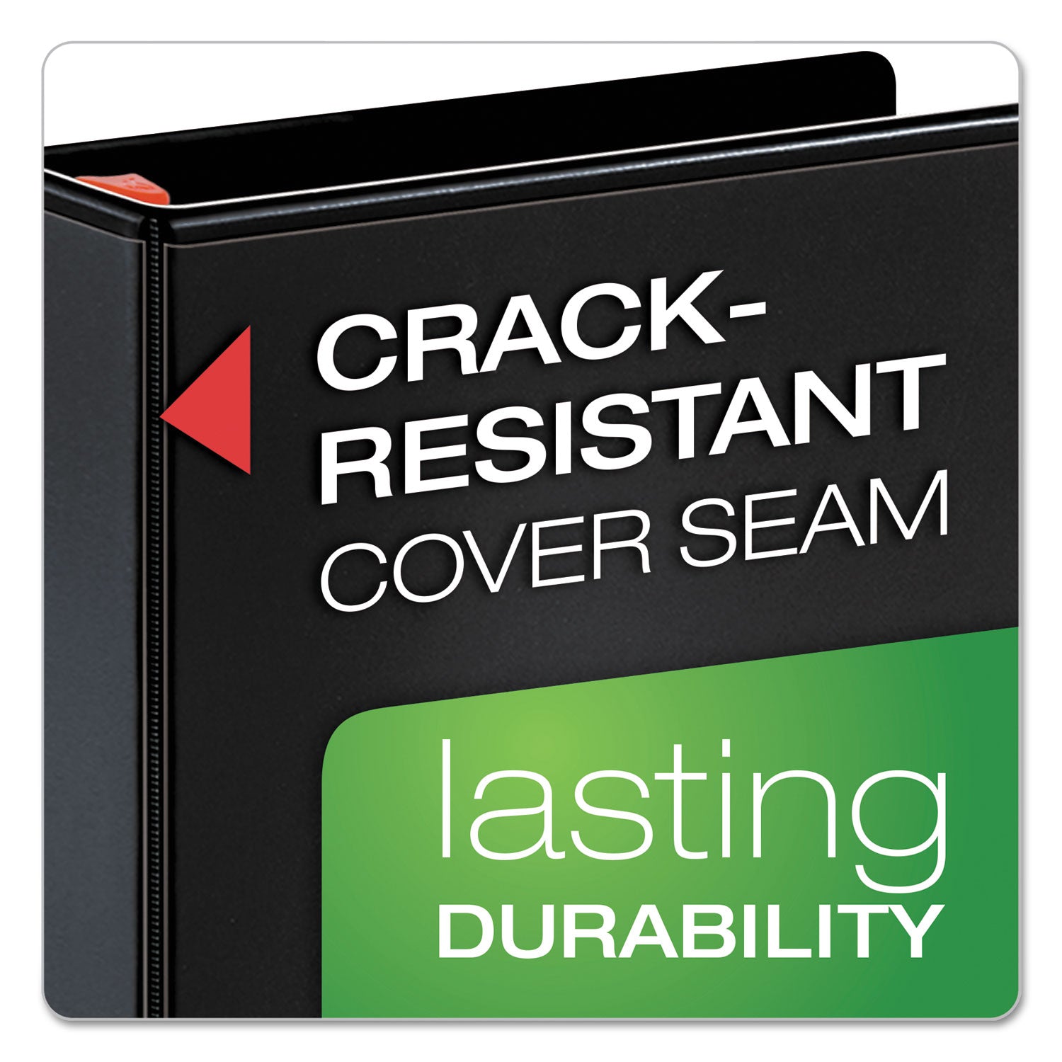 Cardinal XtraLife ClearVue Non-Stick Locking Slant-D Ring Binder, 3 Rings, 4" Capacity, 11 x 8.5, Black
