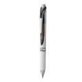 Pentel EnerGel RTX Gel Pen, Retractable, Medium 0.7 mm, Black Ink, White/Black Barrel