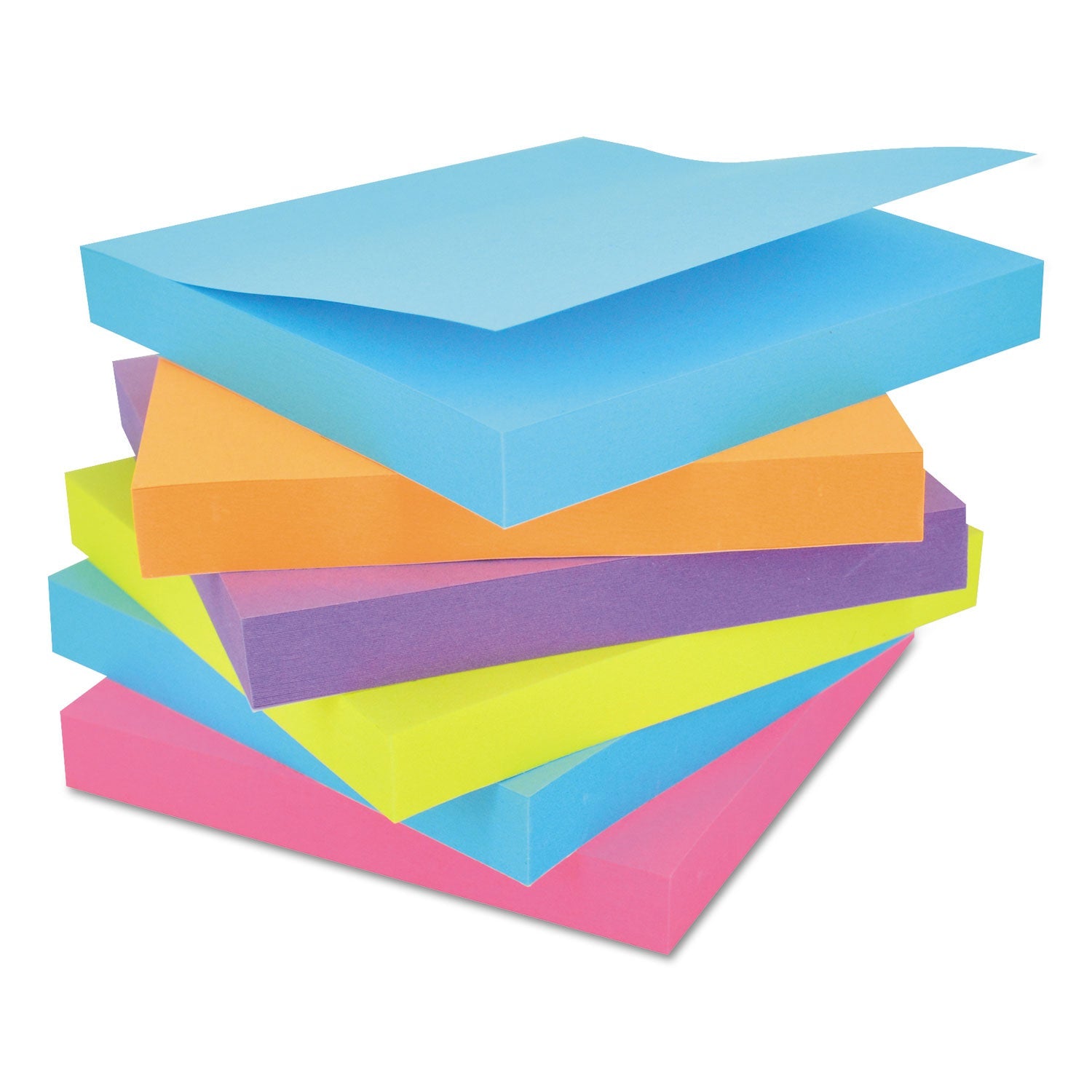 Universal Self-Stick Note Pads, 3" x 3", Assorted Bright Colors, 100 Sheets/Pad, 12 Pads/Pack