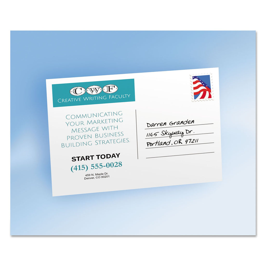 Avery Postcards for Laser Printers, 4 1/4 x 5 1/2, Uncoated White, 4/Sheet, 200/Box