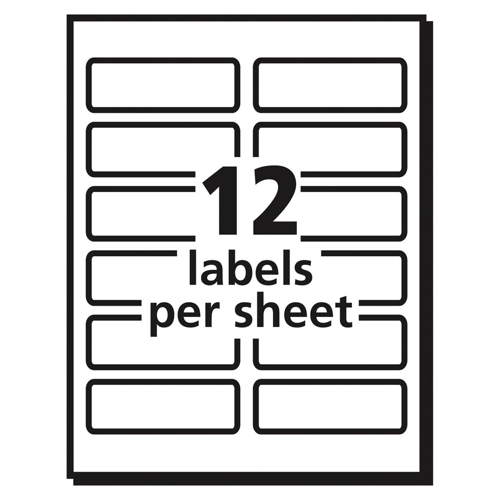 Avery Vibrant Laser Color-Print Labels w/ Sure Feed, 1.25 x 3.75, White, 300/Pack