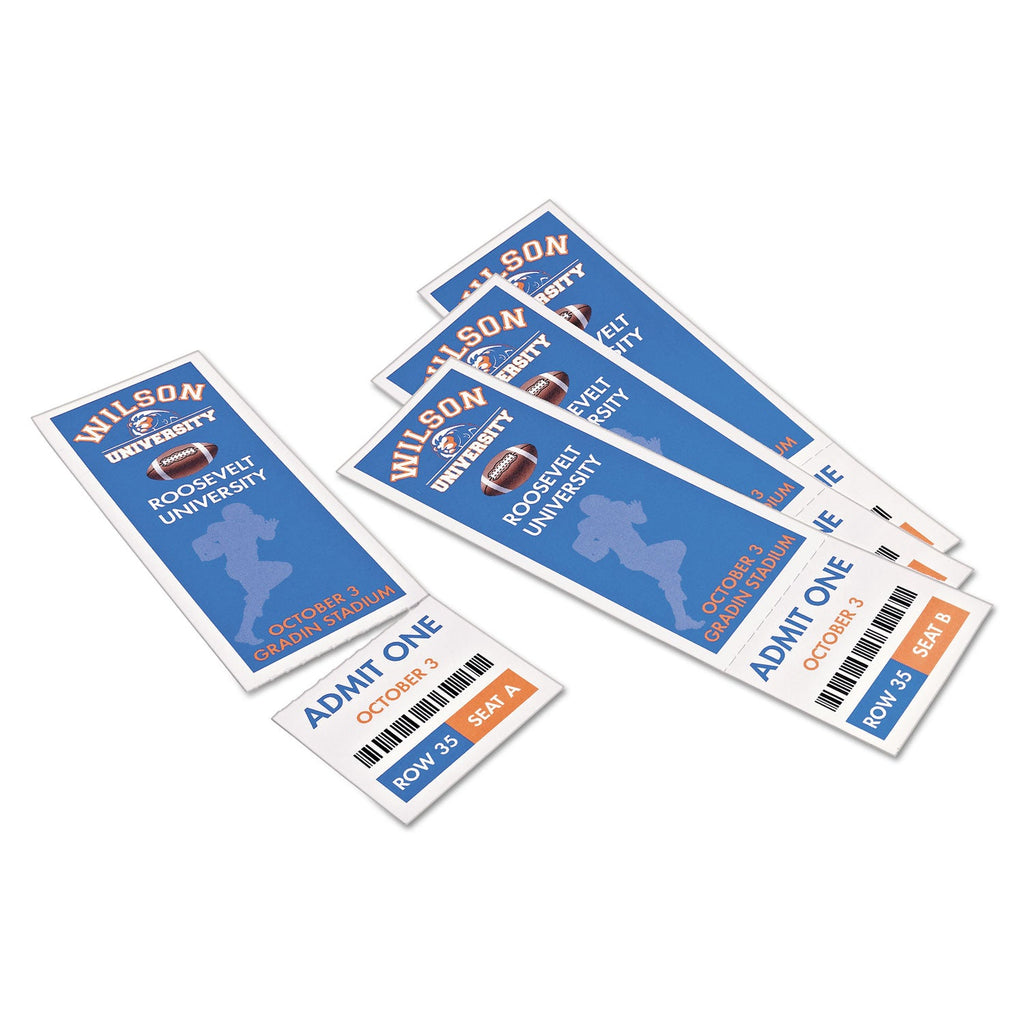 Avery Printable Tickets w/Tear-Away Stubs, 97 Bright, 65 lb Cover Weight, 8.5 x 11, White, 10 Tickets/Sheet, 20 Sheets/Pack