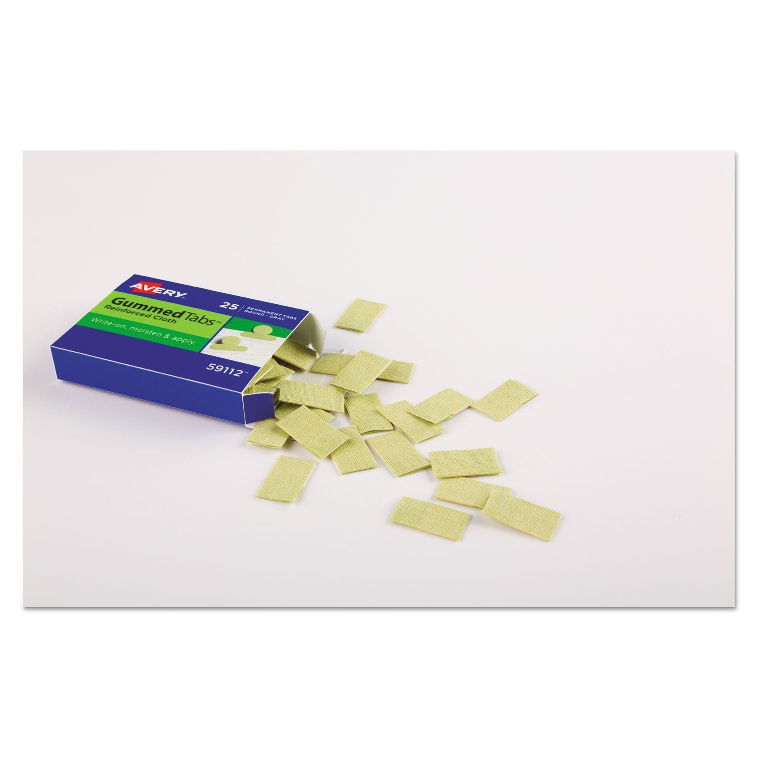 Avery Gummed Reinforced Index Tabs, 1/12-Cut, Gray, 0.44" Wide, 50/Pack