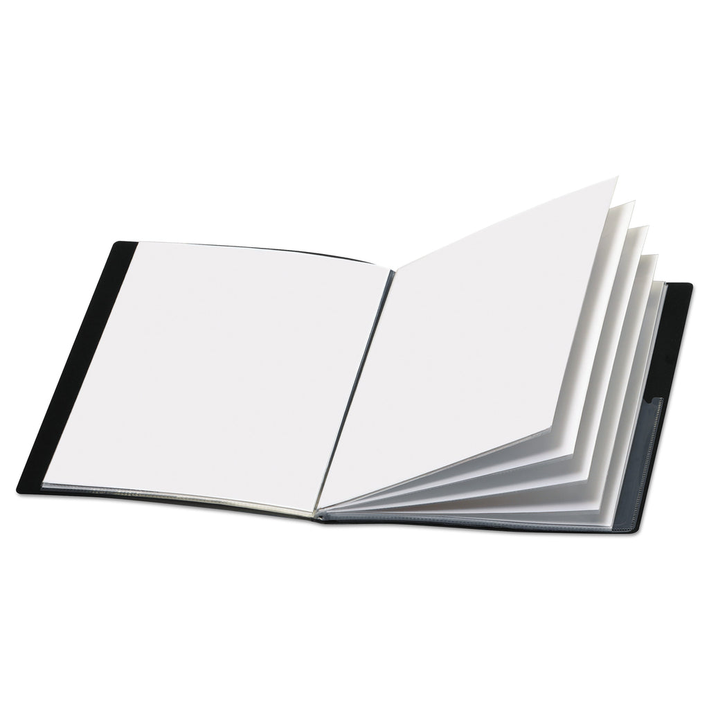 Cardinal ShowFile Display Book with Custom Cover Pocket, 12 Letter-Size Sleeves, Black