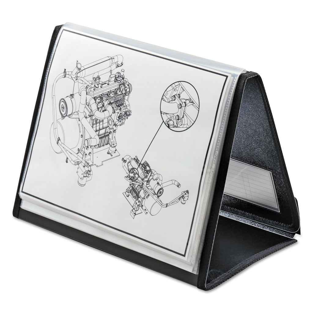 Cardinal ShowFile Horizontal Display Easel, 20 Letter-Size Sleeves, Black