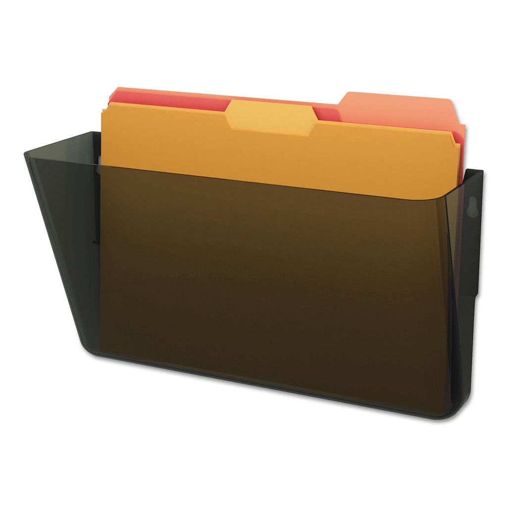 deflecto DocuPocket Stackable Wall Pocket, Letter Size, 13" x 4", Smoke