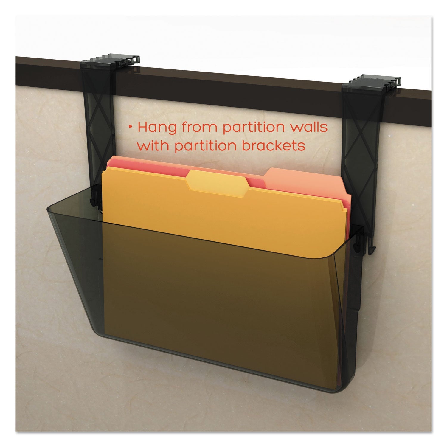 deflecto DocuPocket Stackable Wall Pocket, Letter Size, 13" x 4", Smoke