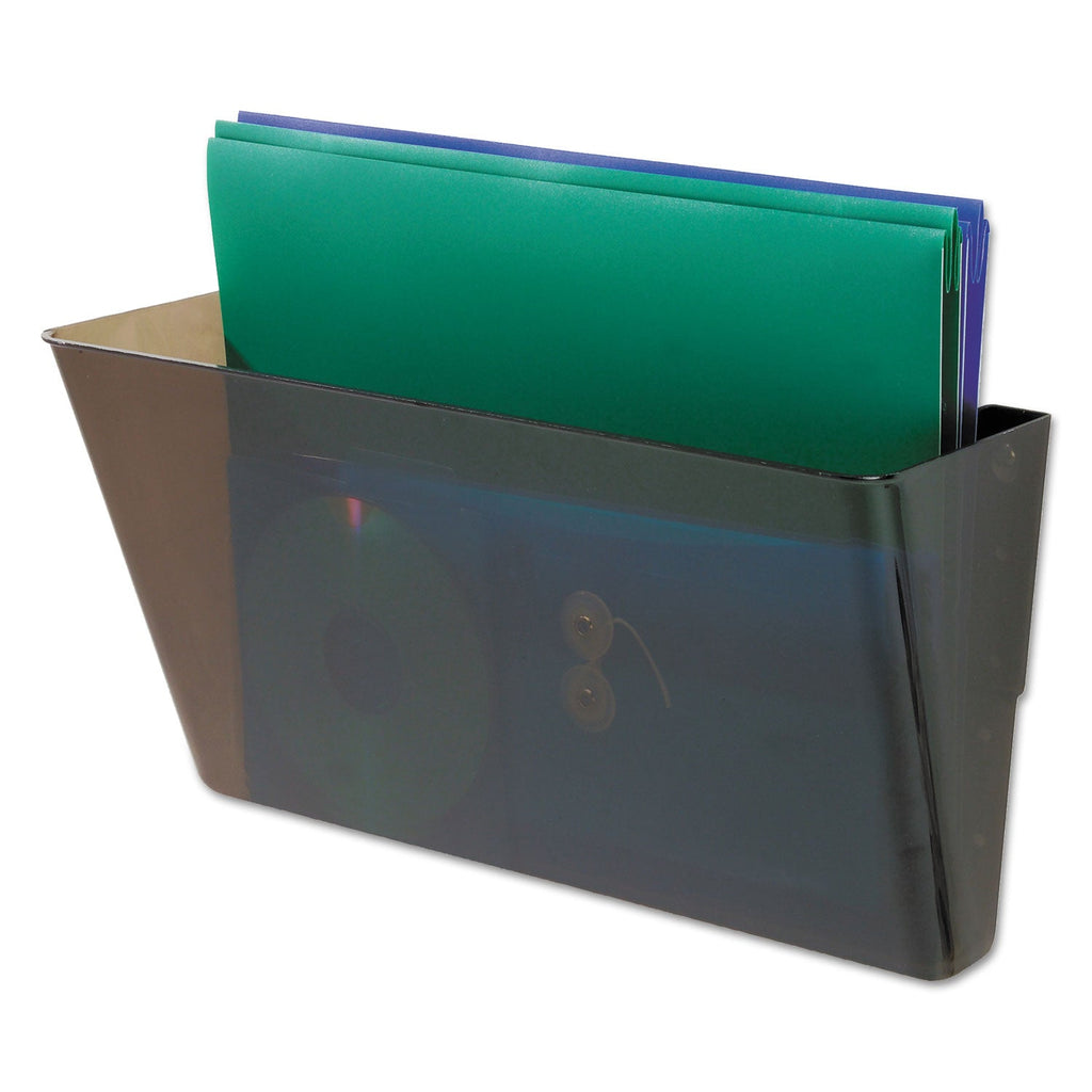 deflecto DocuPocket Stackable Wall Pocket, Letter Size, 13" x 4", Smoke