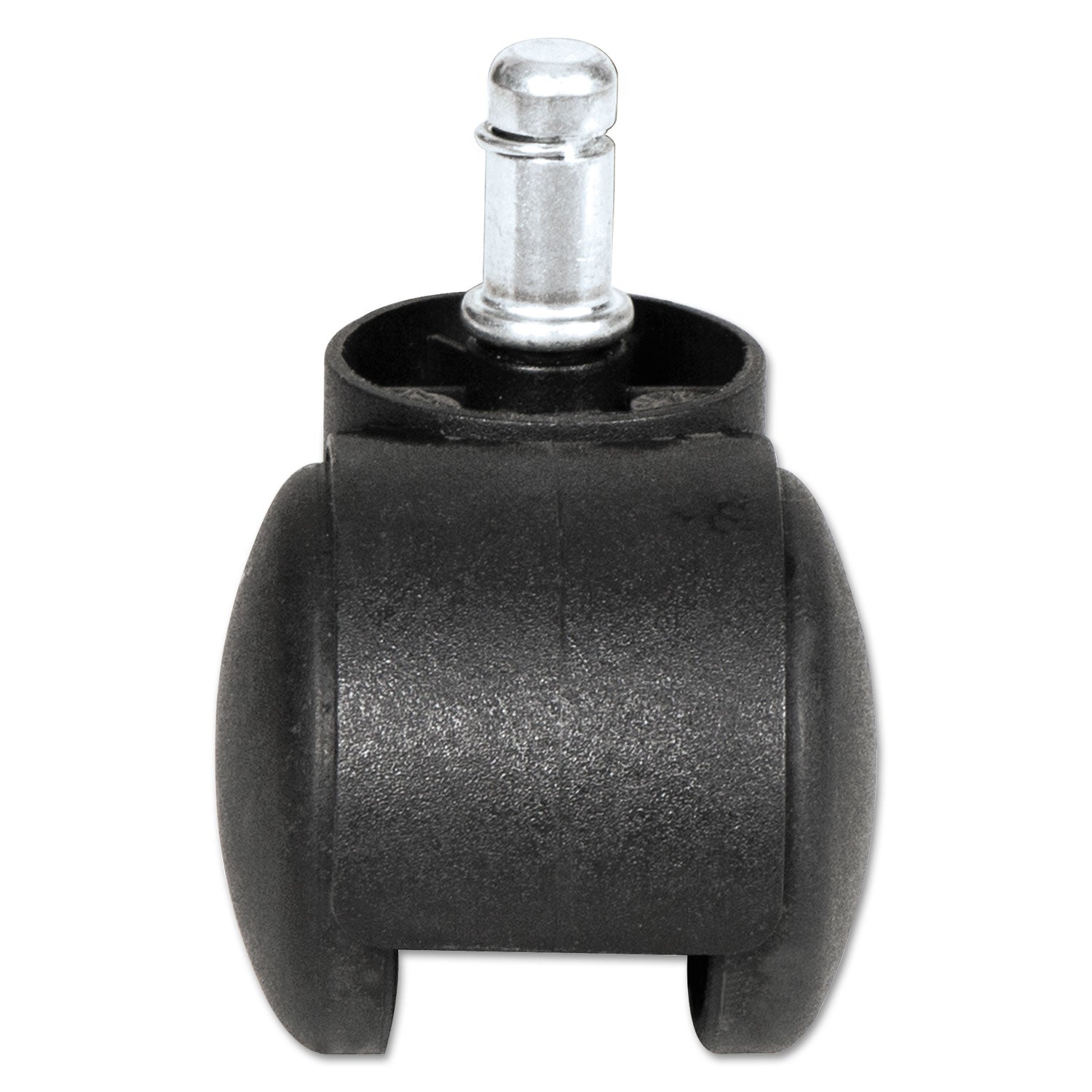 Alera Dual Wheel Hooded Casters, Grip Ring Type B Stem, 1.5" Hard Nylon Wheel, Matte Black, 5/Set