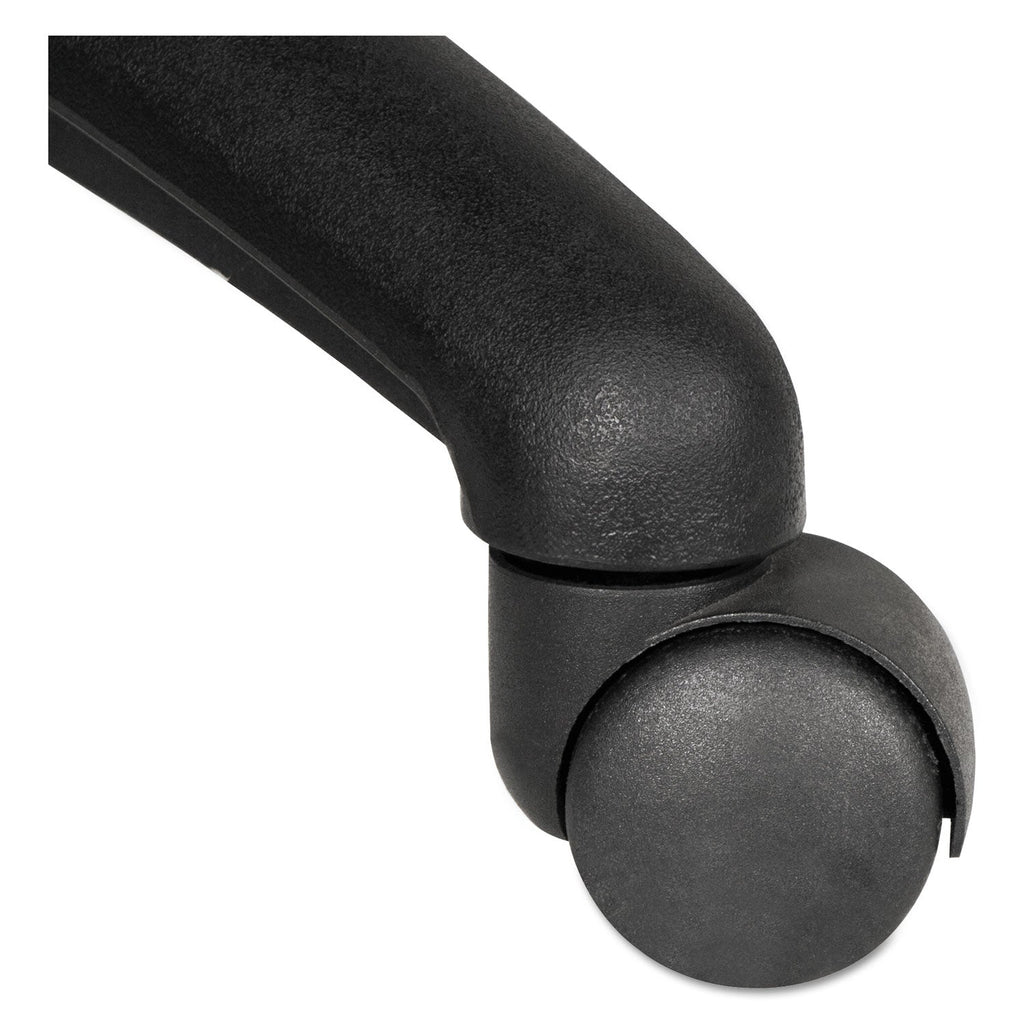 Alera Dual Wheel Hooded Casters, Grip Ring Type B Stem, 1.5" Hard Nylon Wheel, Matte Black, 5/Set