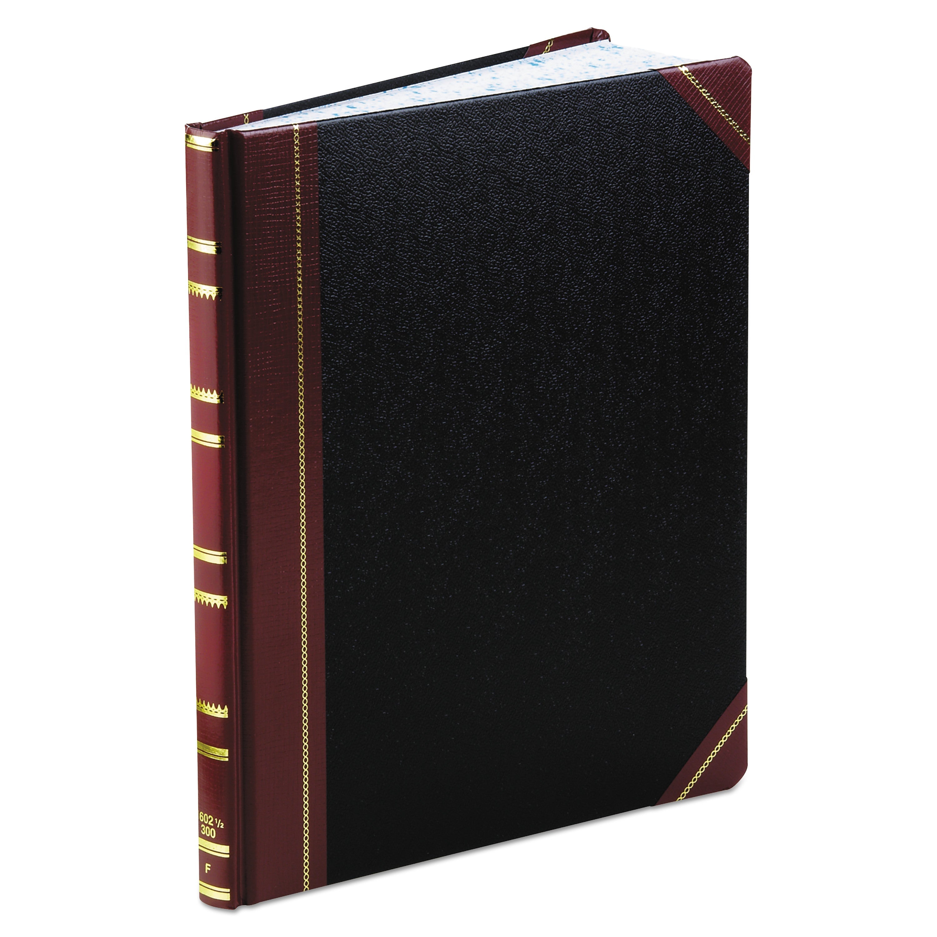 Boorum & Pease Extra-Durable Bound Book, Single-Page Record-Rule Format, Black/Maroon/Gold Cover, 11.94 x 9.78 Sheets, 300 Sheets/Book
