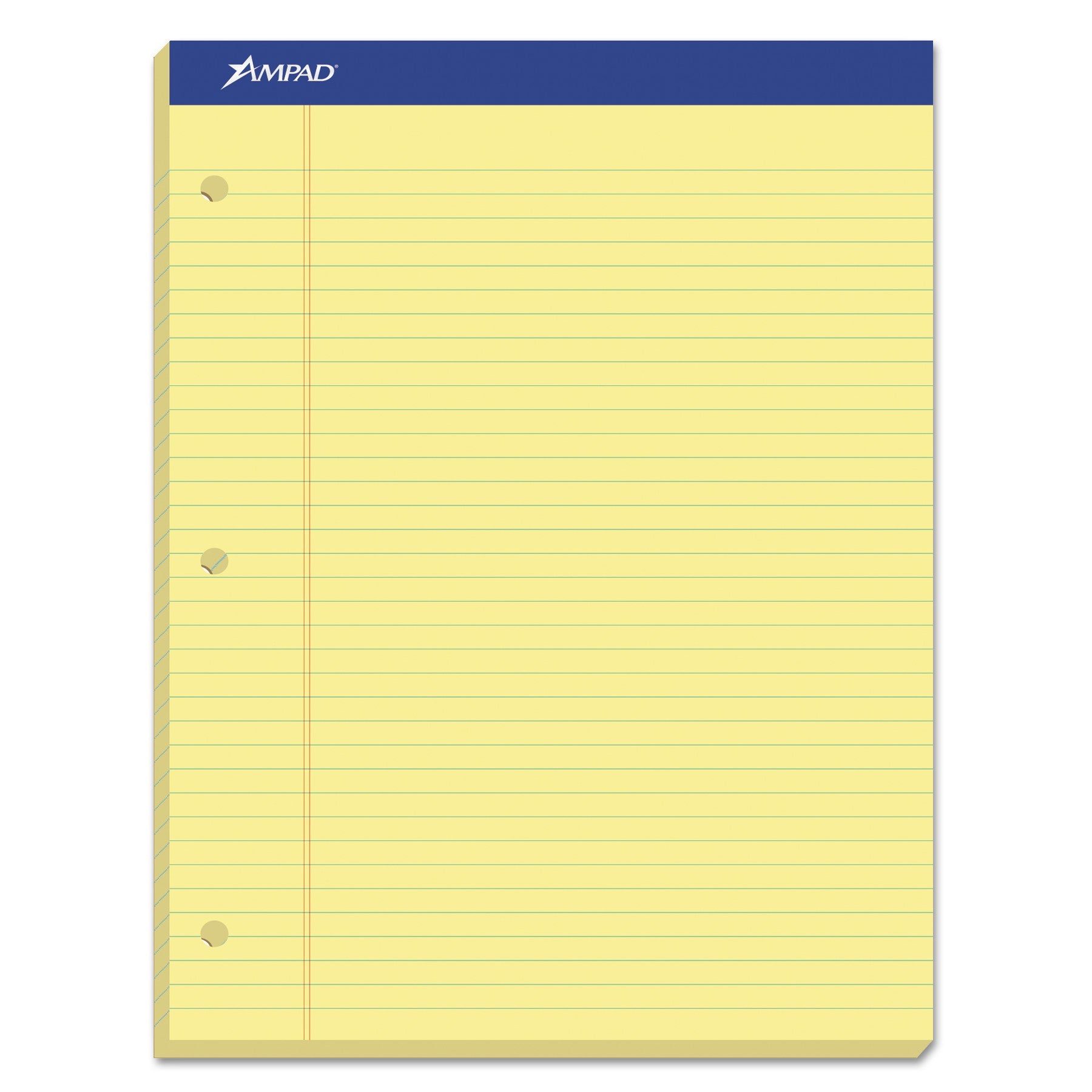 Ampad Recycled Writing Pads, Wide/Legal Rule, Politex Green Kelsu Headband, 50 Canary-Yellow 8.5 x 11.75 Sheets, Dozen