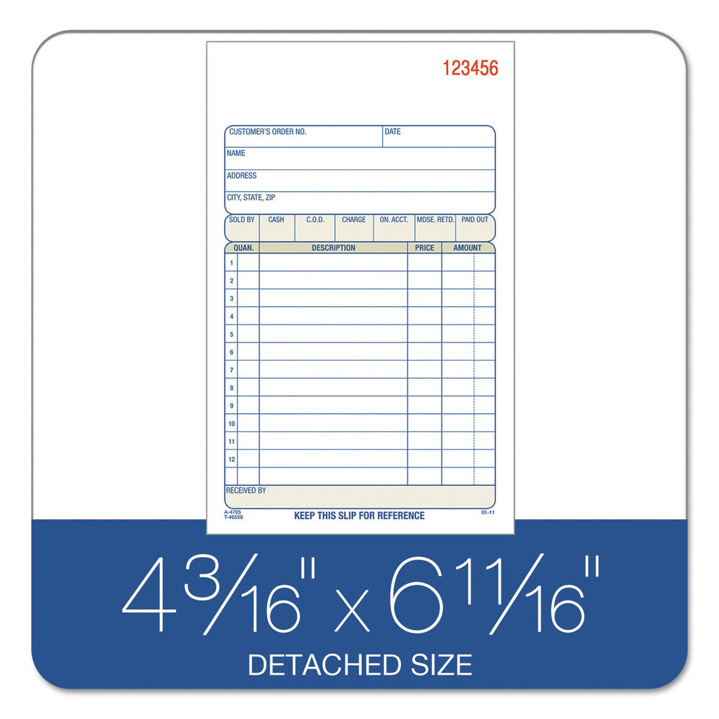Adams Two-Part Sales Book, Two-Part Carbon, 6.69 x 4.19, 1/Page, 50 Forms