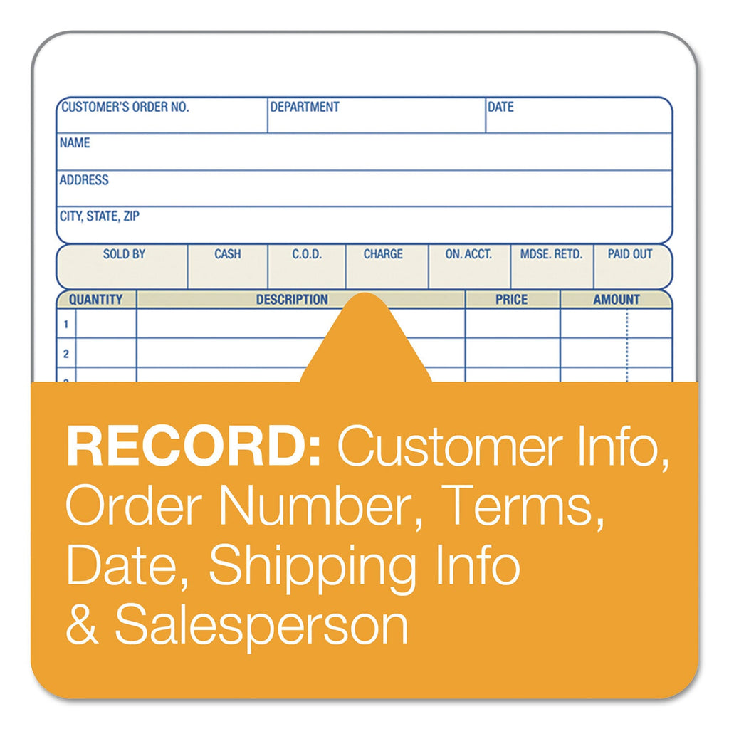 Adams Two-Part Sales Book, Two-Part Carbon, 7.94 x 5.56, 1/Page, 50 Forms