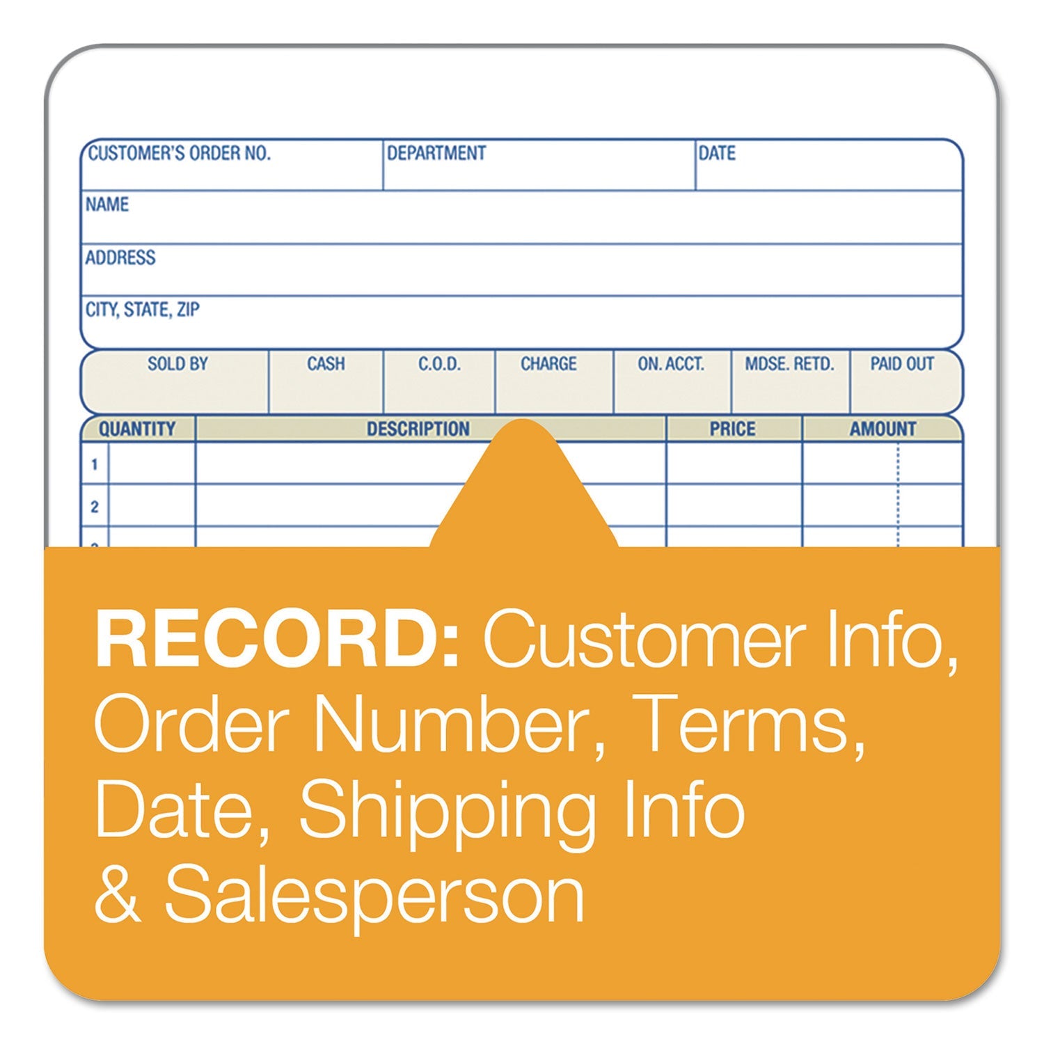 Adams Two-Part Sales Book, Two-Part Carbon, 7.94 x 5.56, 1/Page, 50 Forms