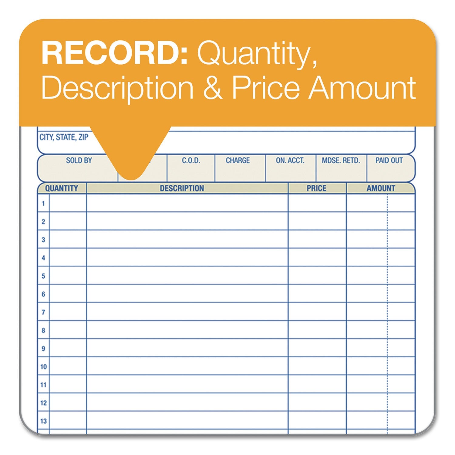 Adams Two-Part Sales Book, Two-Part Carbon, 7.94 x 5.56, 1/Page, 50 Forms