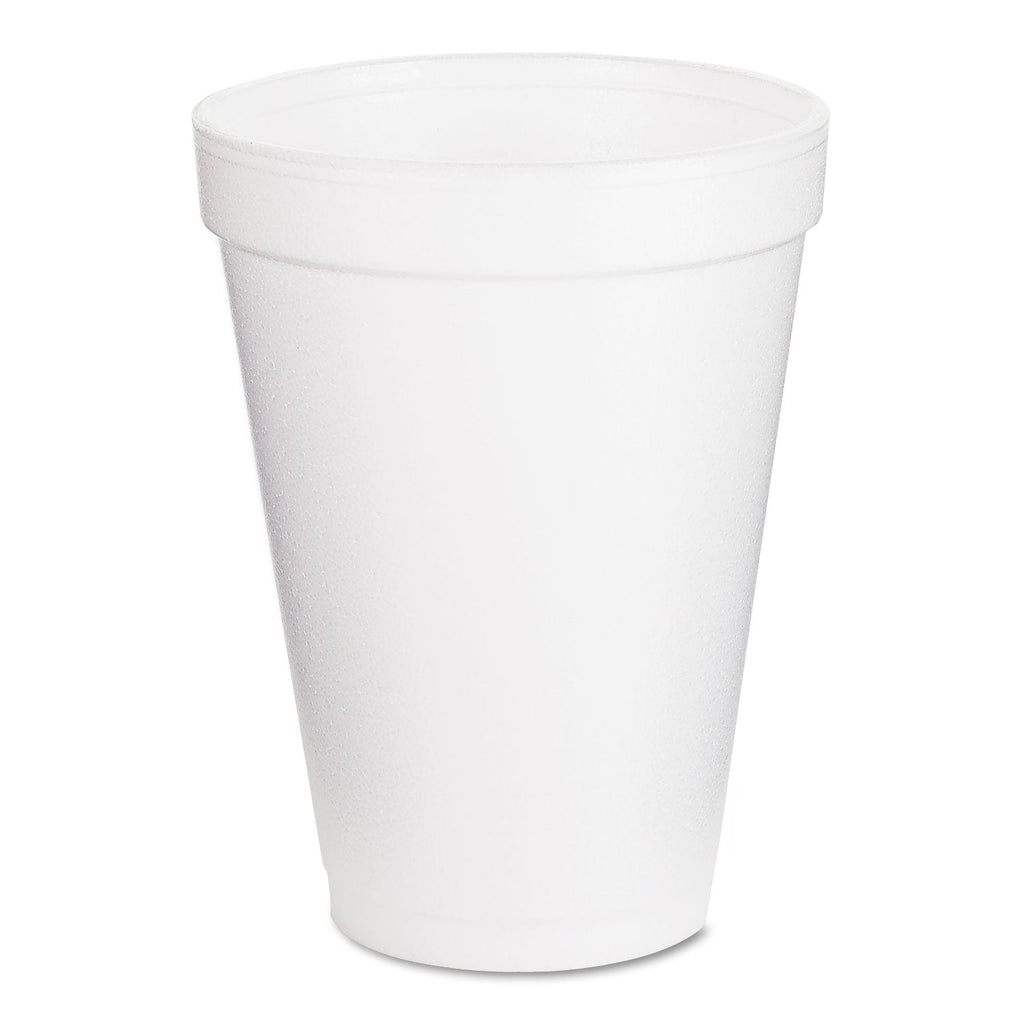 Dart Foam Drink Cups, 12 oz, White, 25/Pack