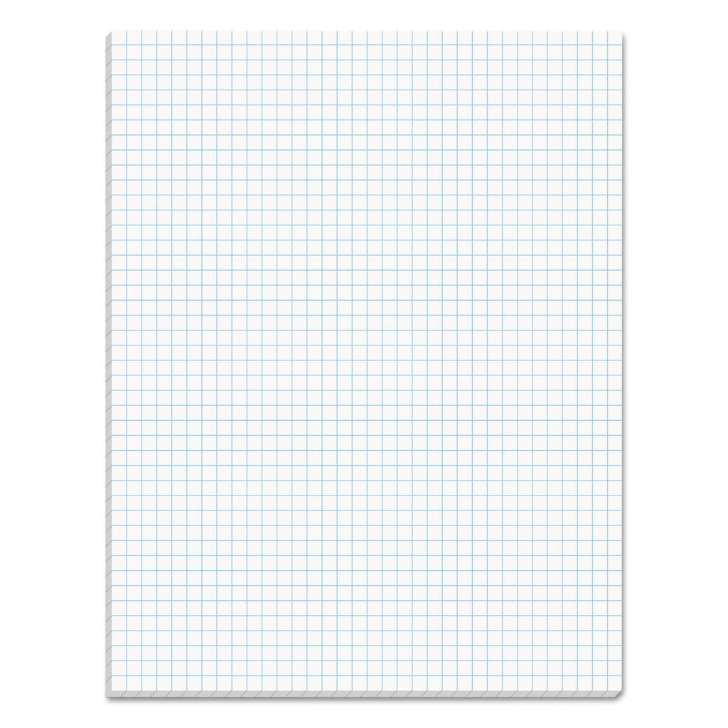 TOPS Quadrille Pads, Quadrille Rule (4 sq/in), 50 White 8.5 x 11 Sheets