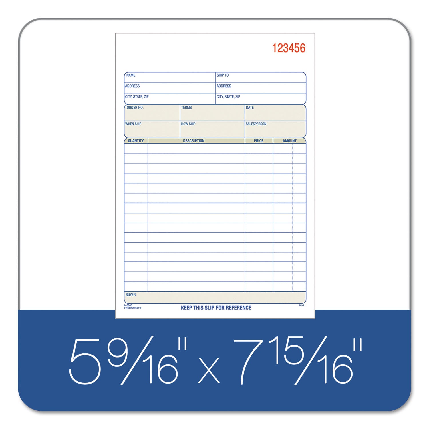 TOPS Sales Order Book, Two-Part Carbonless, 5.56 x 7.94, 1/Page, 50 Forms
