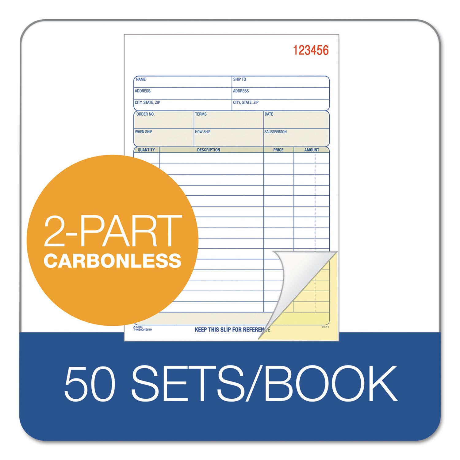 TOPS Sales Order Book, Two-Part Carbonless, 5.56 x 7.94, 1/Page, 50 Forms