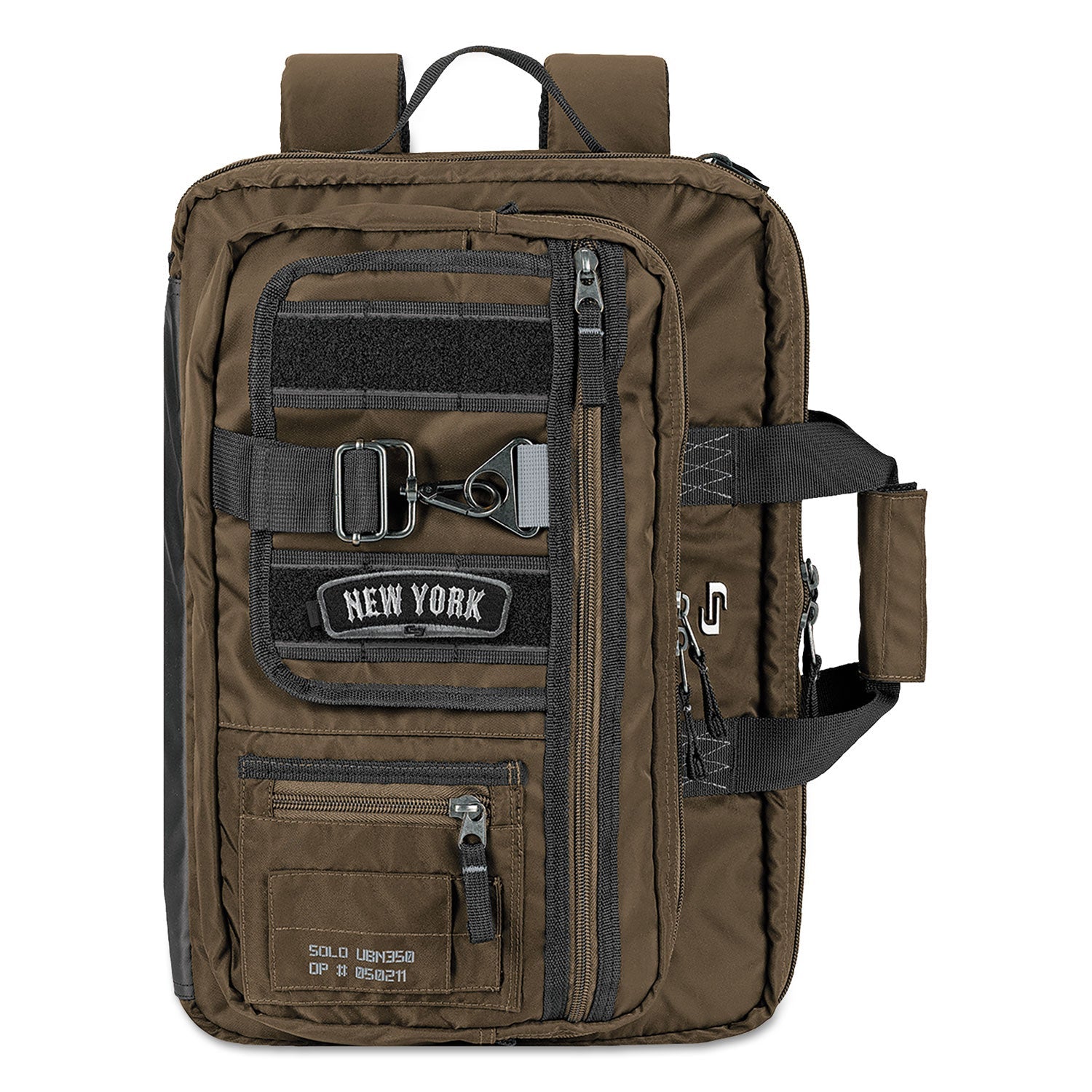 Solo Zone Briefcase, Fits Devices Up to 15.6", Nylon, 4.25 x 17.5 x 17.5, Bronze