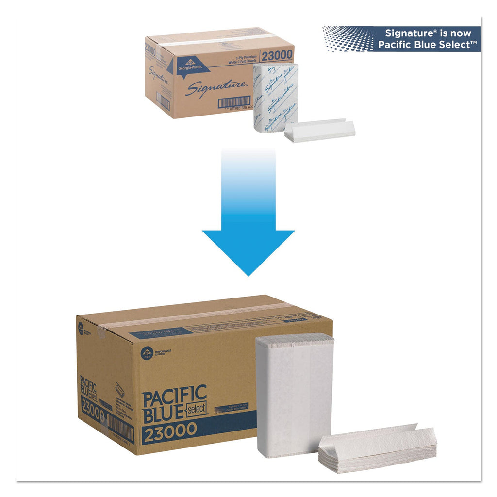 Georgia Pacific Pacific Blue Select C-Fold Paper Towels, 2-Ply, 10.1 x 12.7, White, 120/Pack, 12 Packs/Carton