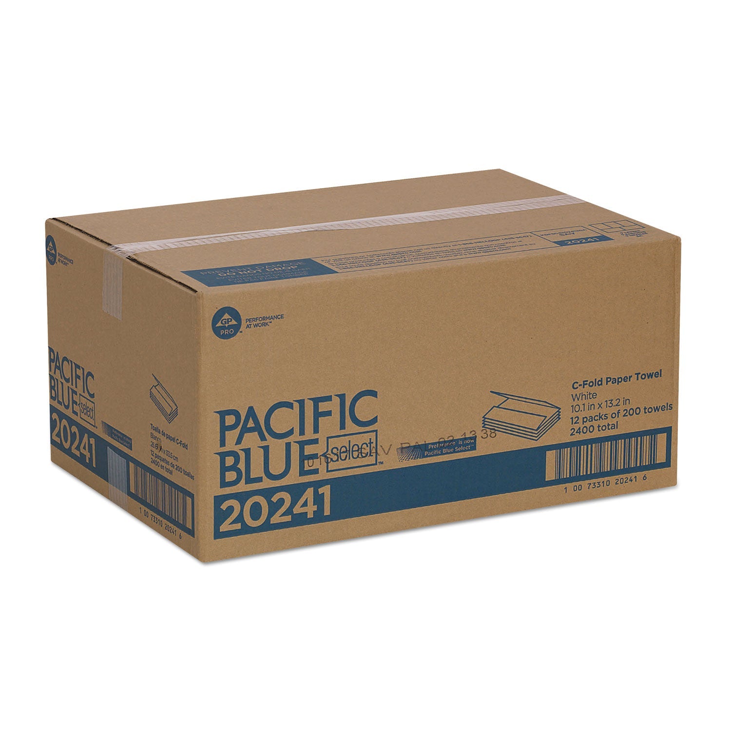 Georgia Pacific Pacific Blue Select C-Fold Paper Towel, 10.1 x 10.1, White, 200/Pack, 12 Packs/Carton