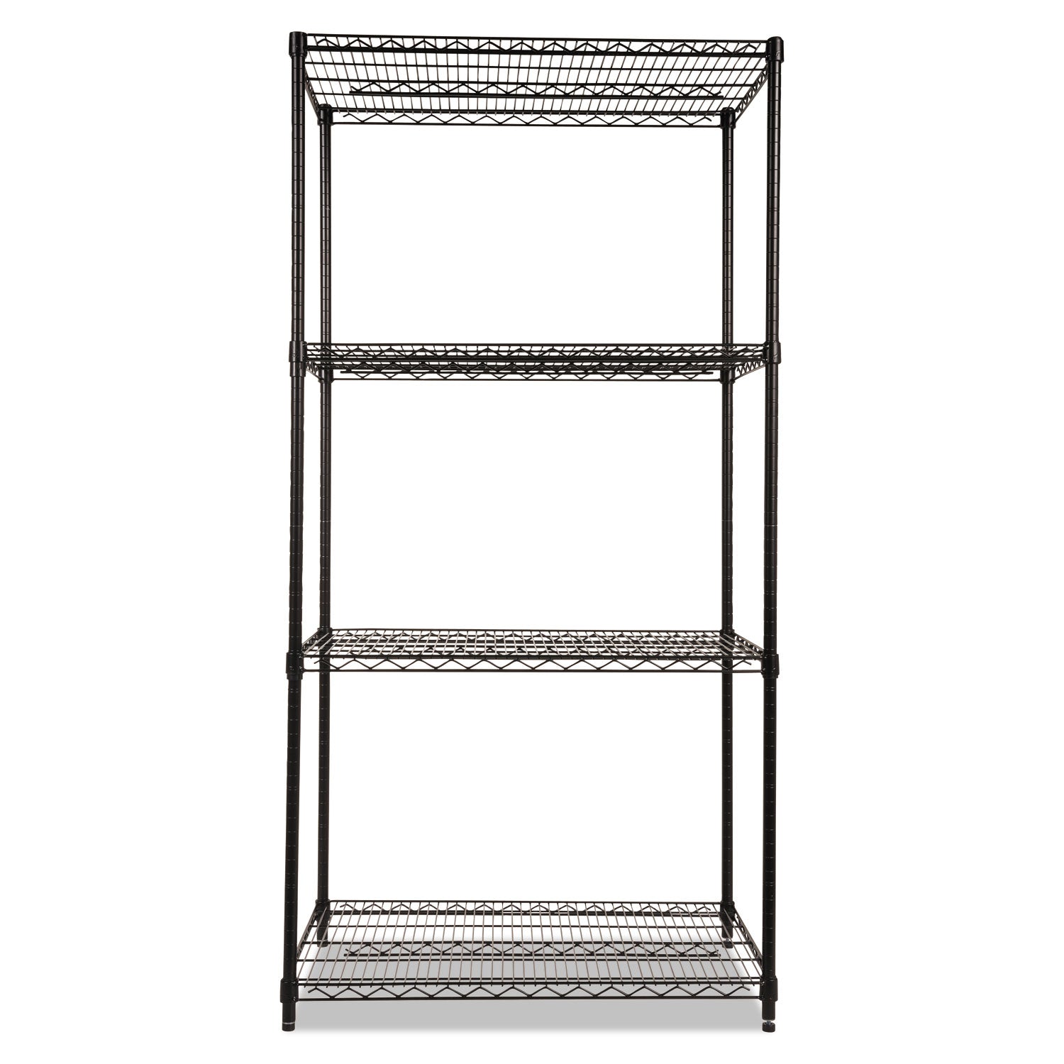 Alera NSF Certified Industrial Four-Shelf Wire Shelving Kit, 36w x 24d x 72h, Black