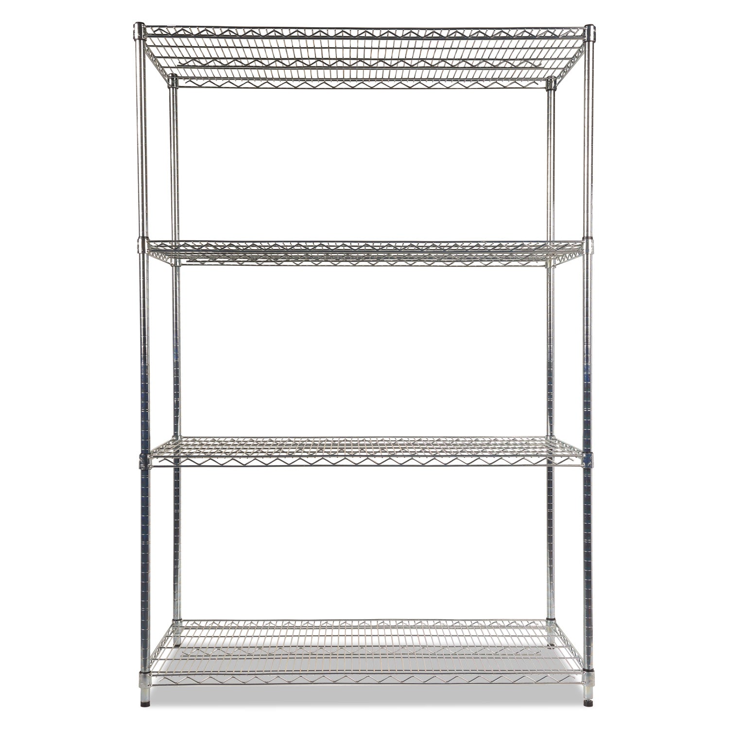 Alera NSF Certified Industrial Four-Shelf Wire Shelving Kit, 48w x 24d x 72h, Silver
