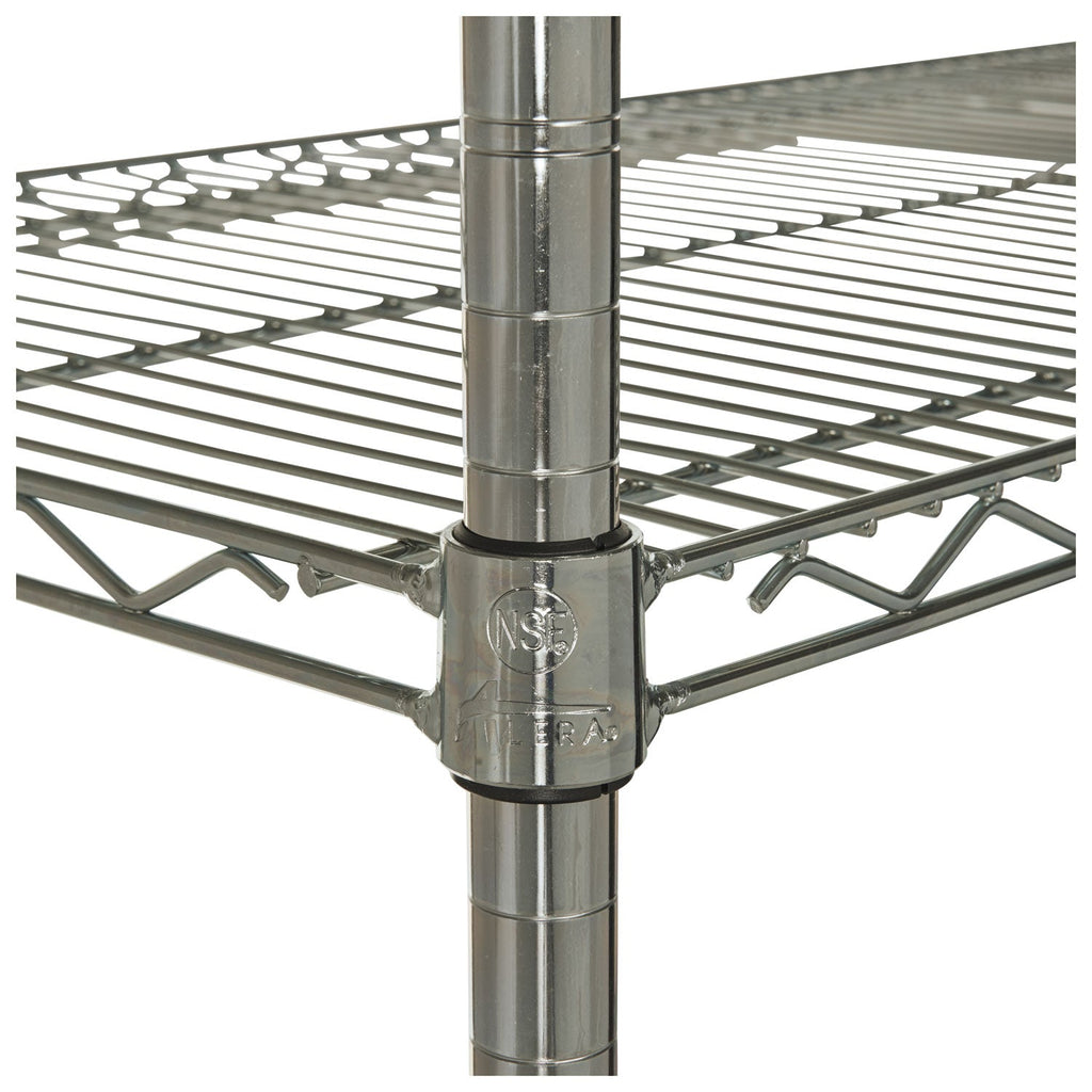 Alera NSF Certified Industrial Four-Shelf Wire Shelving Kit, 48w x 18d x 72h, Silver
