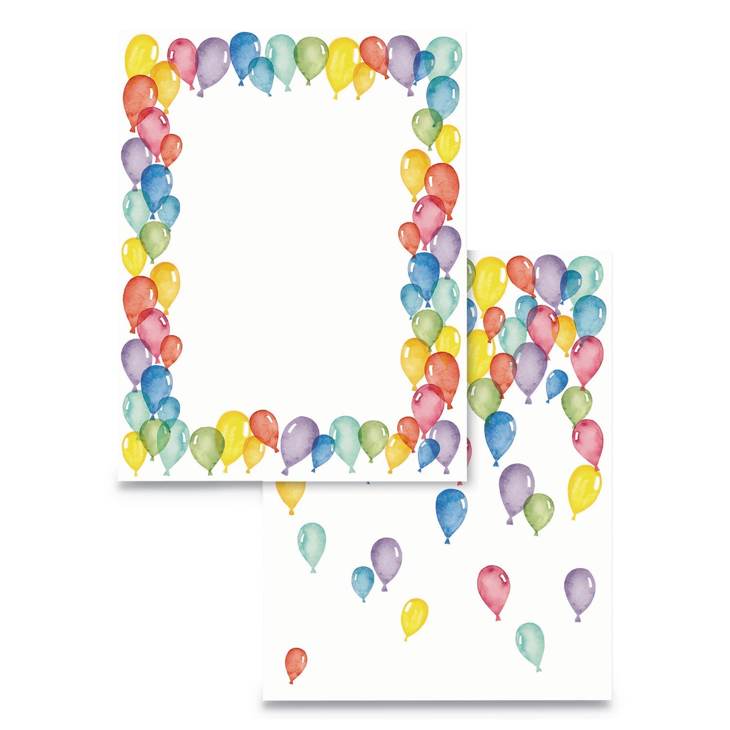 Astrodesigns Pre-Printed Paper, 28 lb Bond Weight, 8.5 x 11, Balloons, 100/Pack