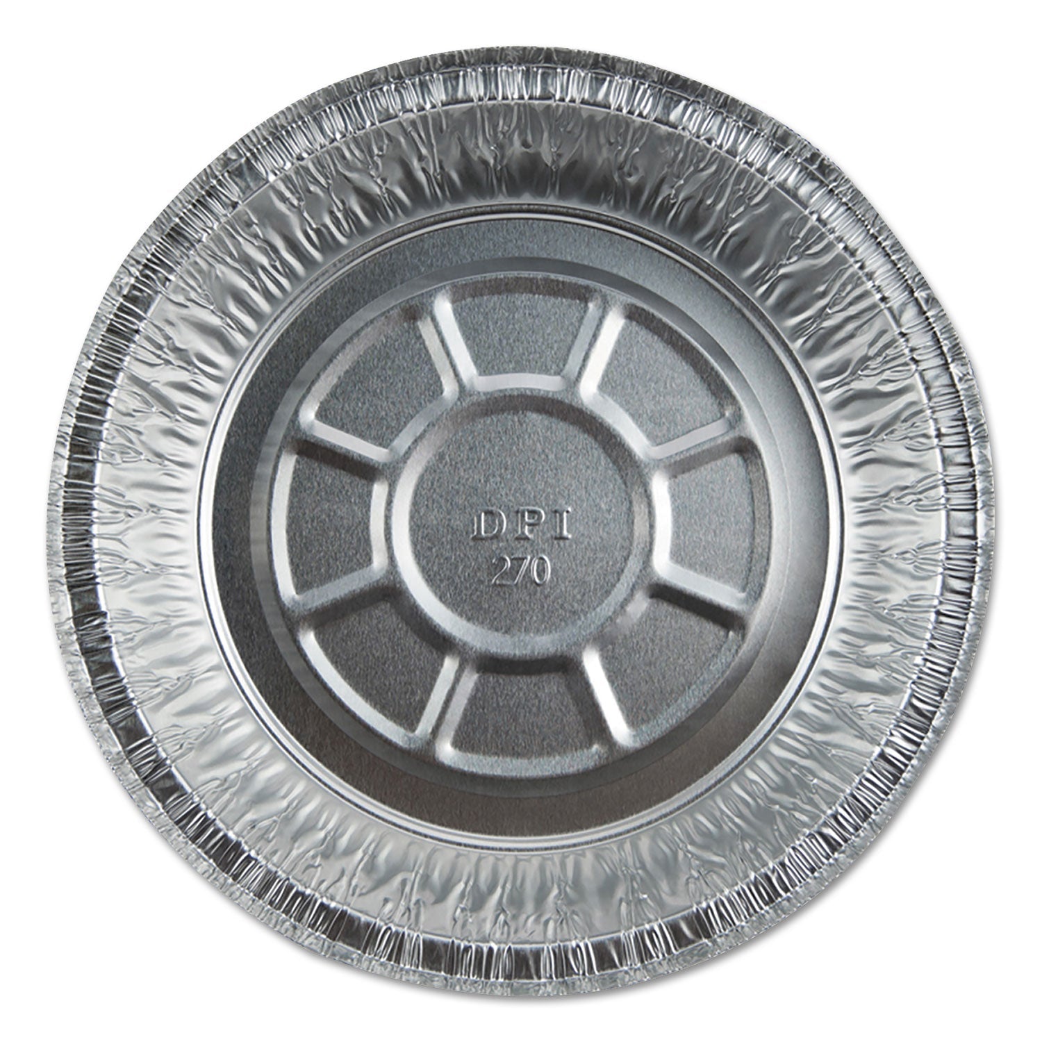Durable Packaging Aluminum Round Containers, 20 Gauge, 24 oz, 7" Diameter x 1.75"h, Silver, 500/Carton