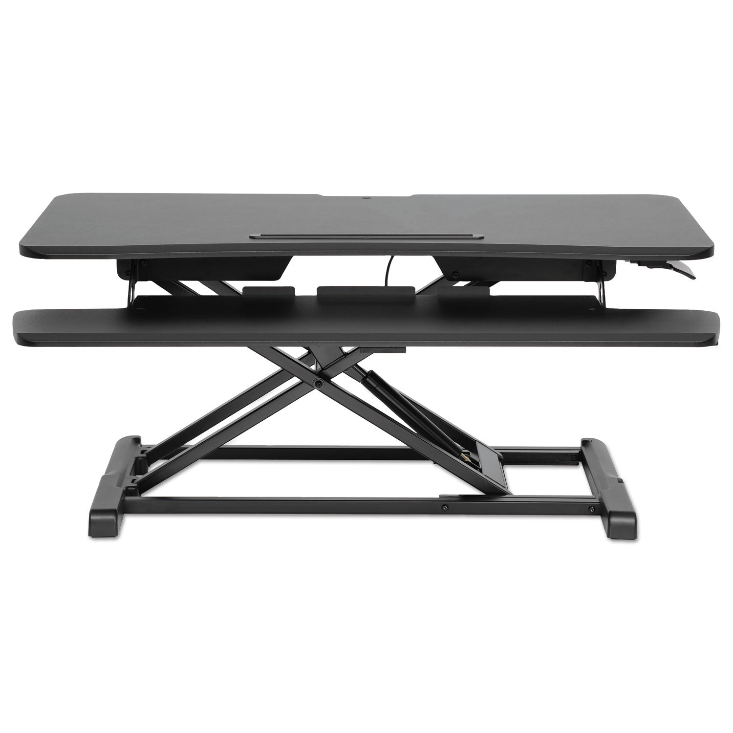 Alera AdaptivErgo Two-Tier Sit-Stand Lifting Workstation, 37.38" x 26.13" x 4.69" to 19.88", Black