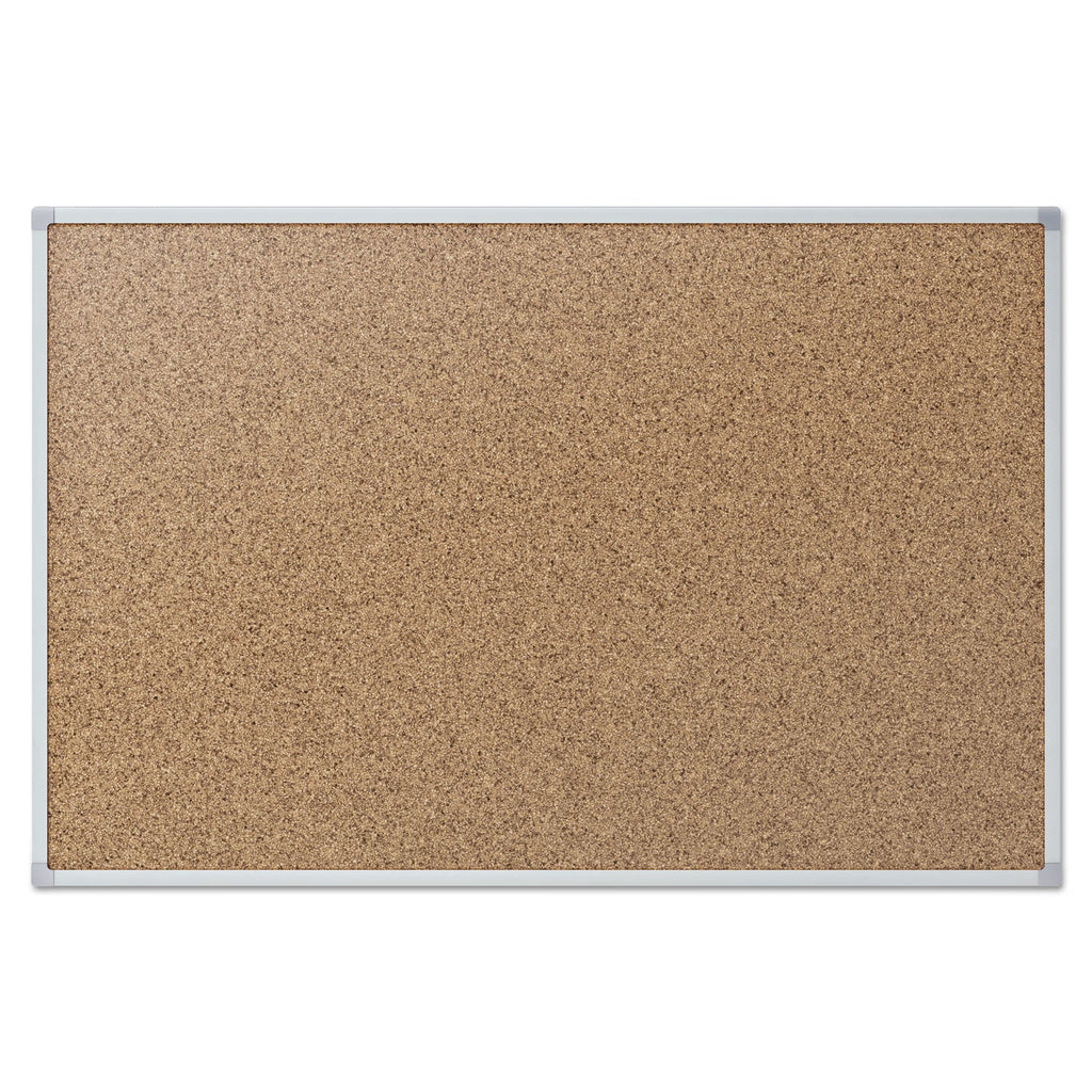 Mead Cork Bulletin Board, 36 x 24, Silver Aluminum Frame