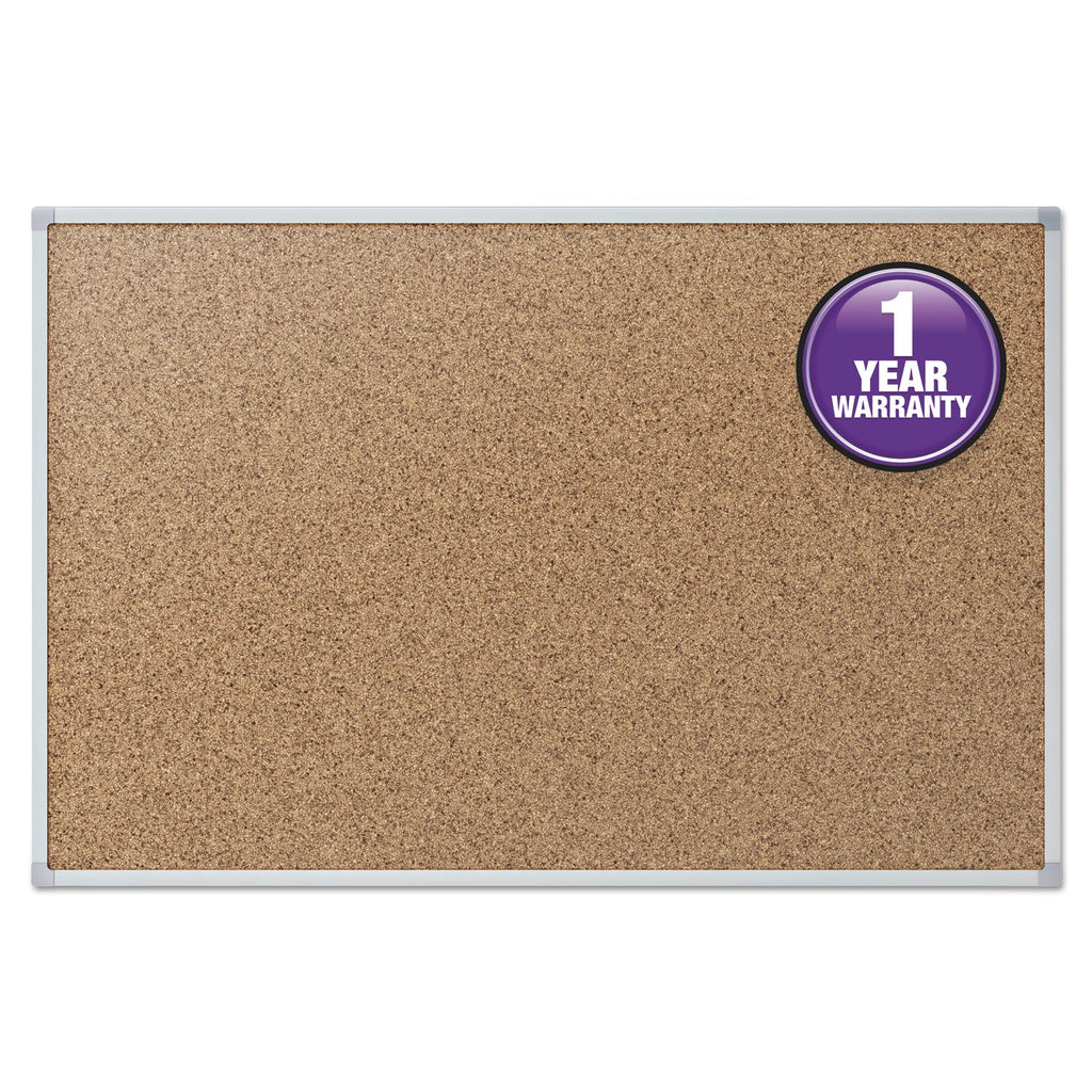 Mead Cork Bulletin Board, 24 x 18, Silver Aluminum Frame