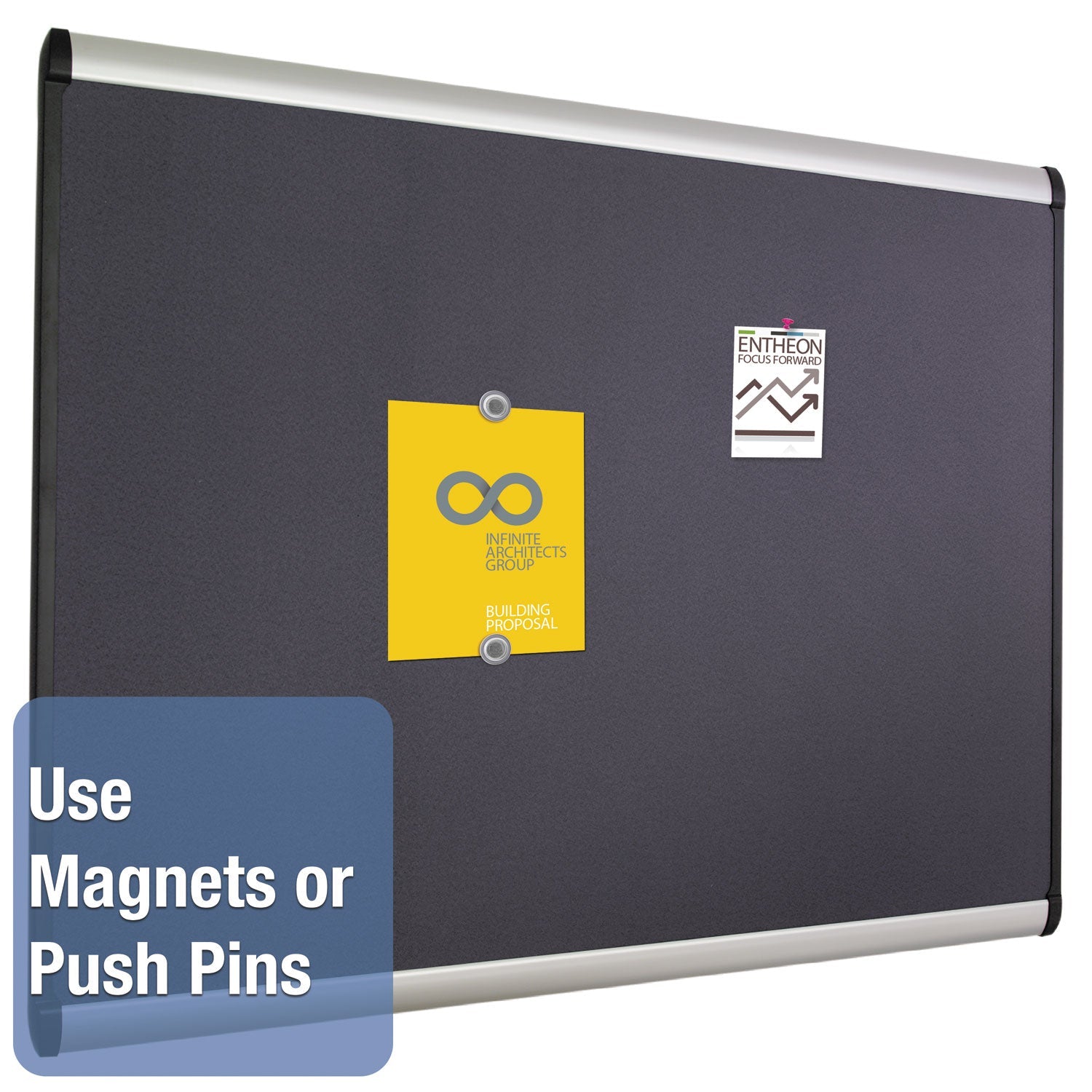 Quartet Prestige Plus Magnetic Fabric Bulletin Board, 72 x 48, Fiberboard/Plastic Frame