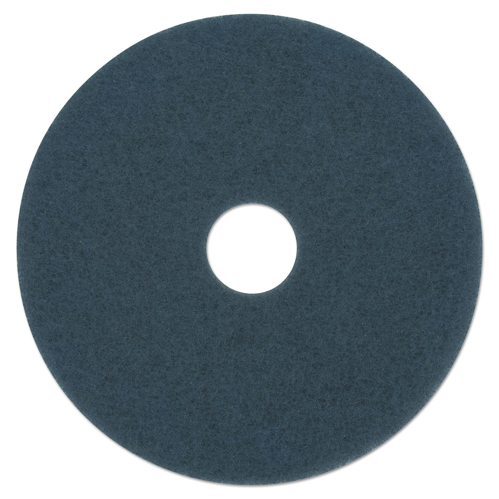 Boardwalk Scrubbing Floor Pads, 16" Diameter, Blue, 5/Carton