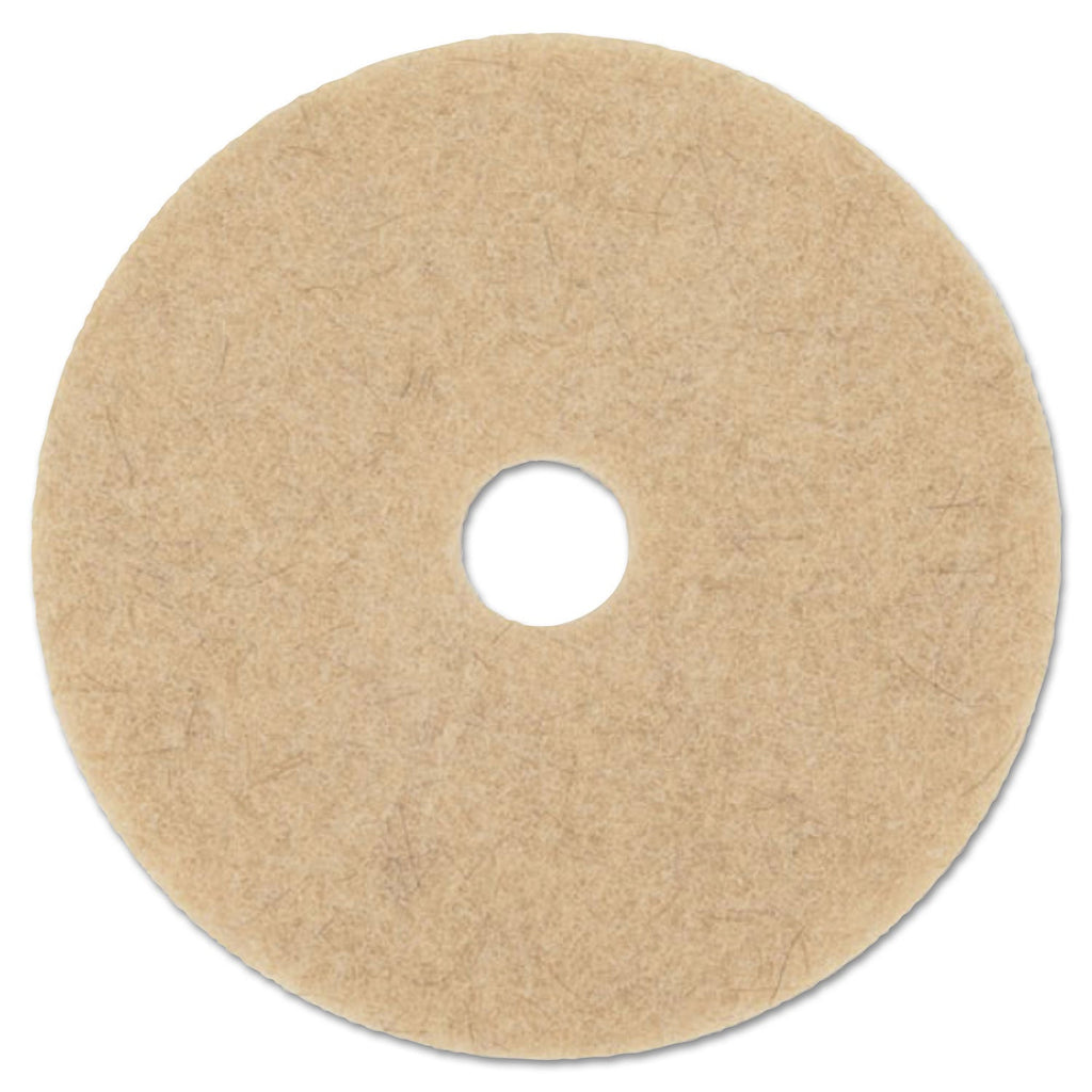 Boardwalk Natural Hog Hair Burnishing Floor Pads, 17" Diameter, Tan, 5/Carton