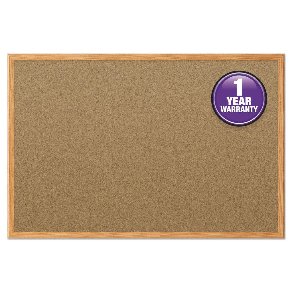 Mead Cork Bulletin Board, 48 x 36, Oak Frame