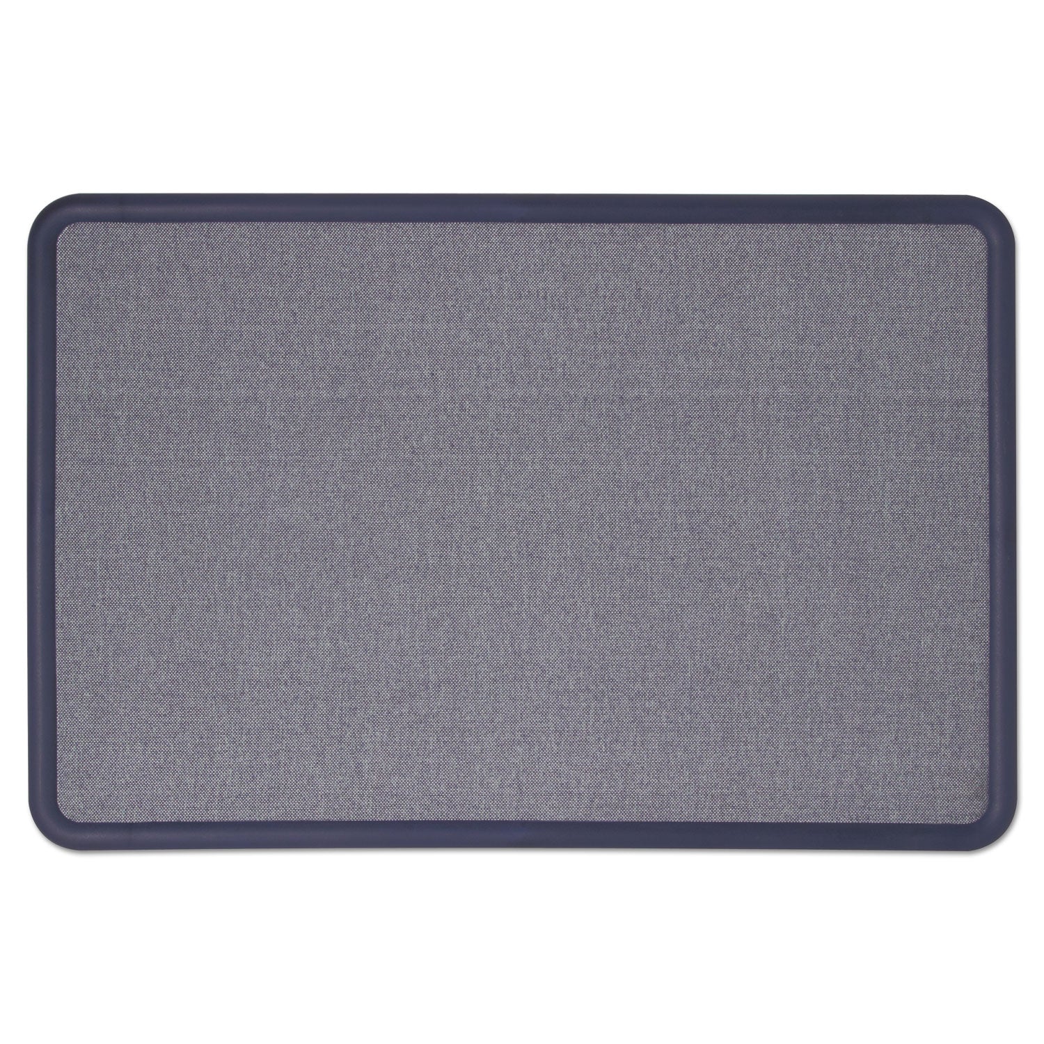 Quartet Contour Fabric Bulletin Board, 36 x 24, Light Blue, Plastic Navy Blue Frame