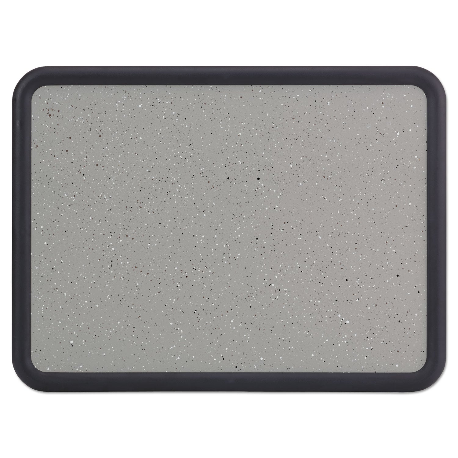 Quartet Contour Granite Gray Tack Board, 36 x 24, Black Frame