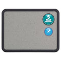 Quartet Contour Granite Gray Tack Board, 36 x 24, Black Frame