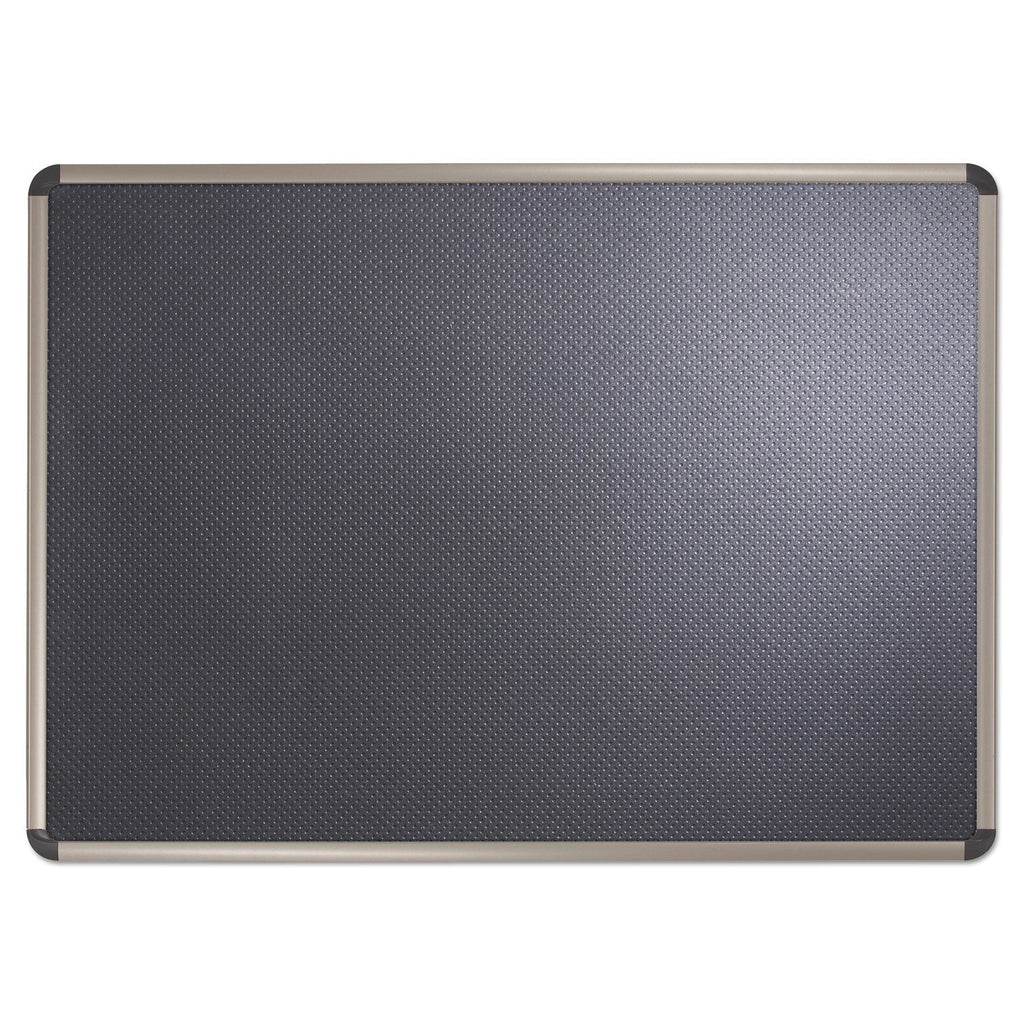 Quartet Prestige Euro-Style Embossed Foam Bulletin Board, 48 x 34 7/16, Black/Alum Frame