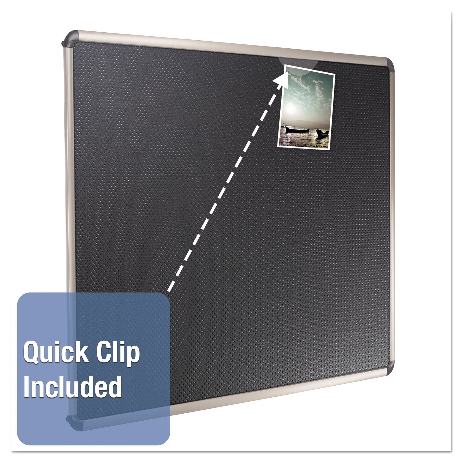 Quartet Prestige Euro-Style Embossed Foam Bulletin Board, 48 x 34 7/16, Black/Alum Frame