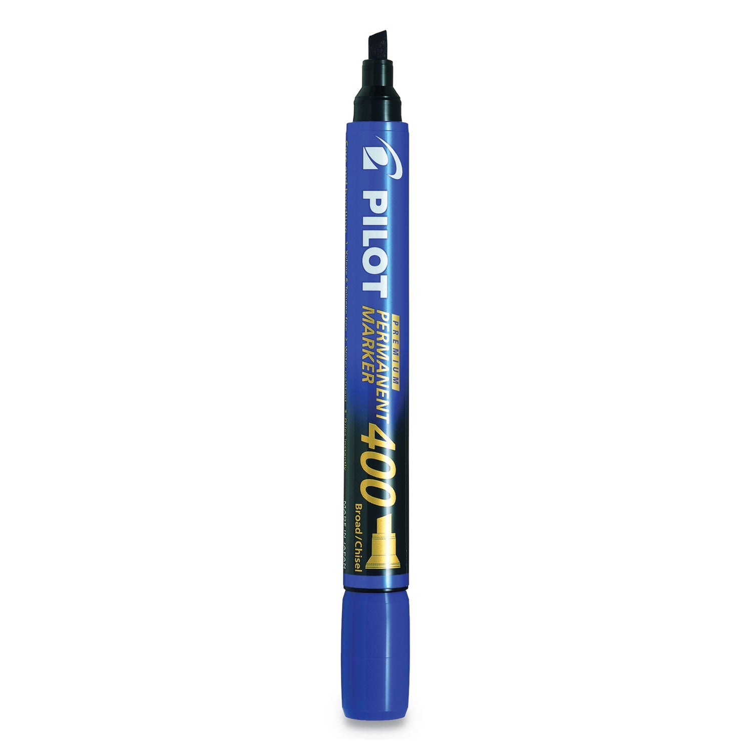 Pilot Premium 400 Permanent Marker, Broad Chisel Tip, Blue, Dozen