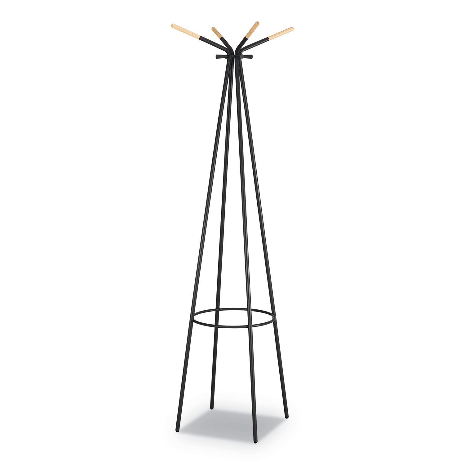 Safco Family Coat Rack, 4 Garments, 16.5w x 16.5d x 72.75h, Black
