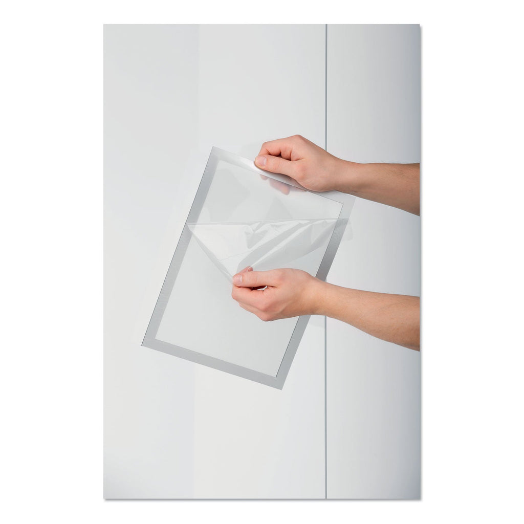 Durable DURAFRAME Sign Holder, 8.5 x 11, Silver Frame, 2/Pack